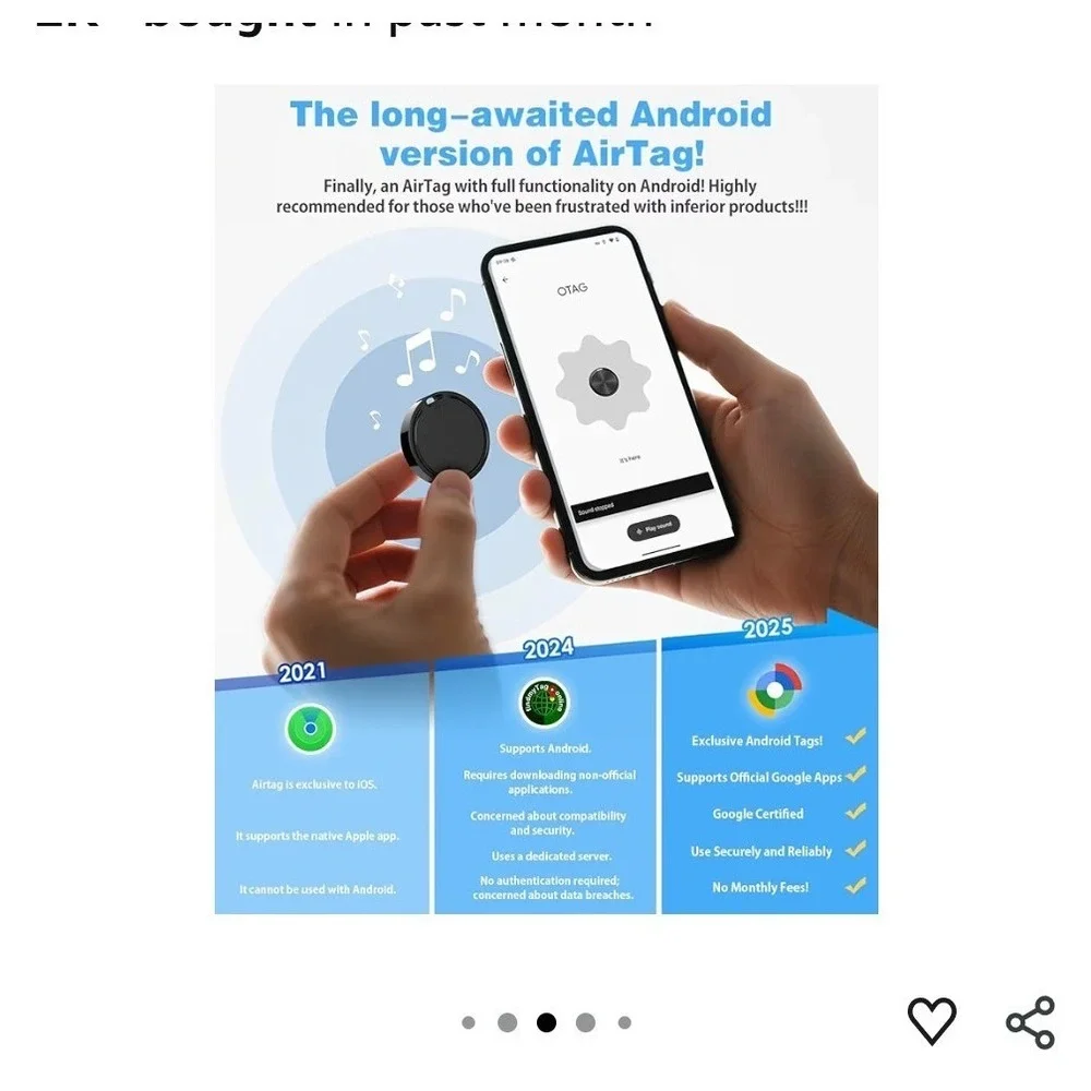 Android Air Tags 4-pack And 4-pack Of Keychain Holders NEW Never Opened